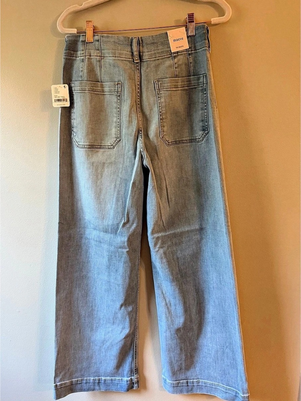 Maeve The Colette High-Rise Wide-Leg Cropped Jeans Blue Waist 28T